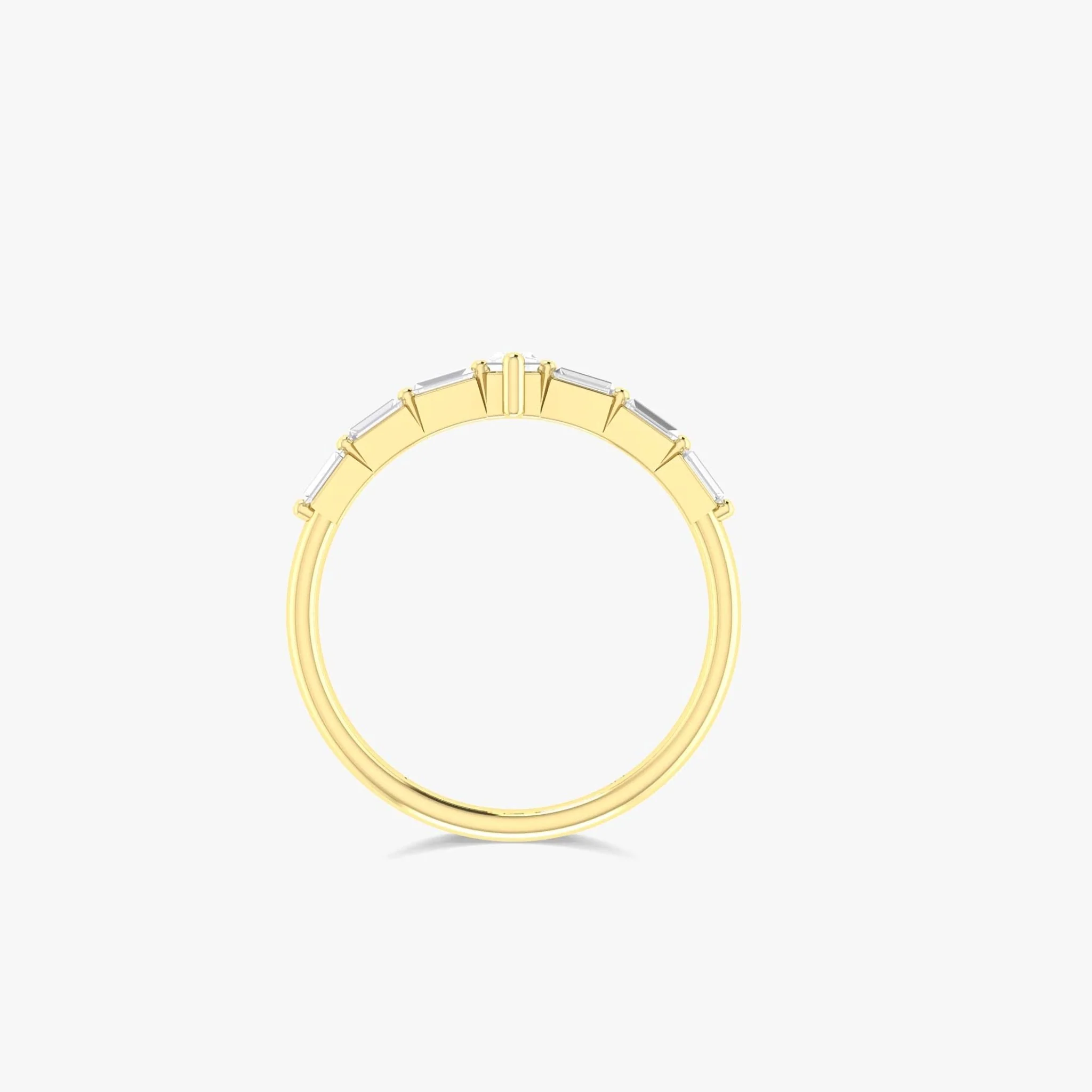 Baguette 7 Zircons in Elegant Prong Setting Ring - Image 5