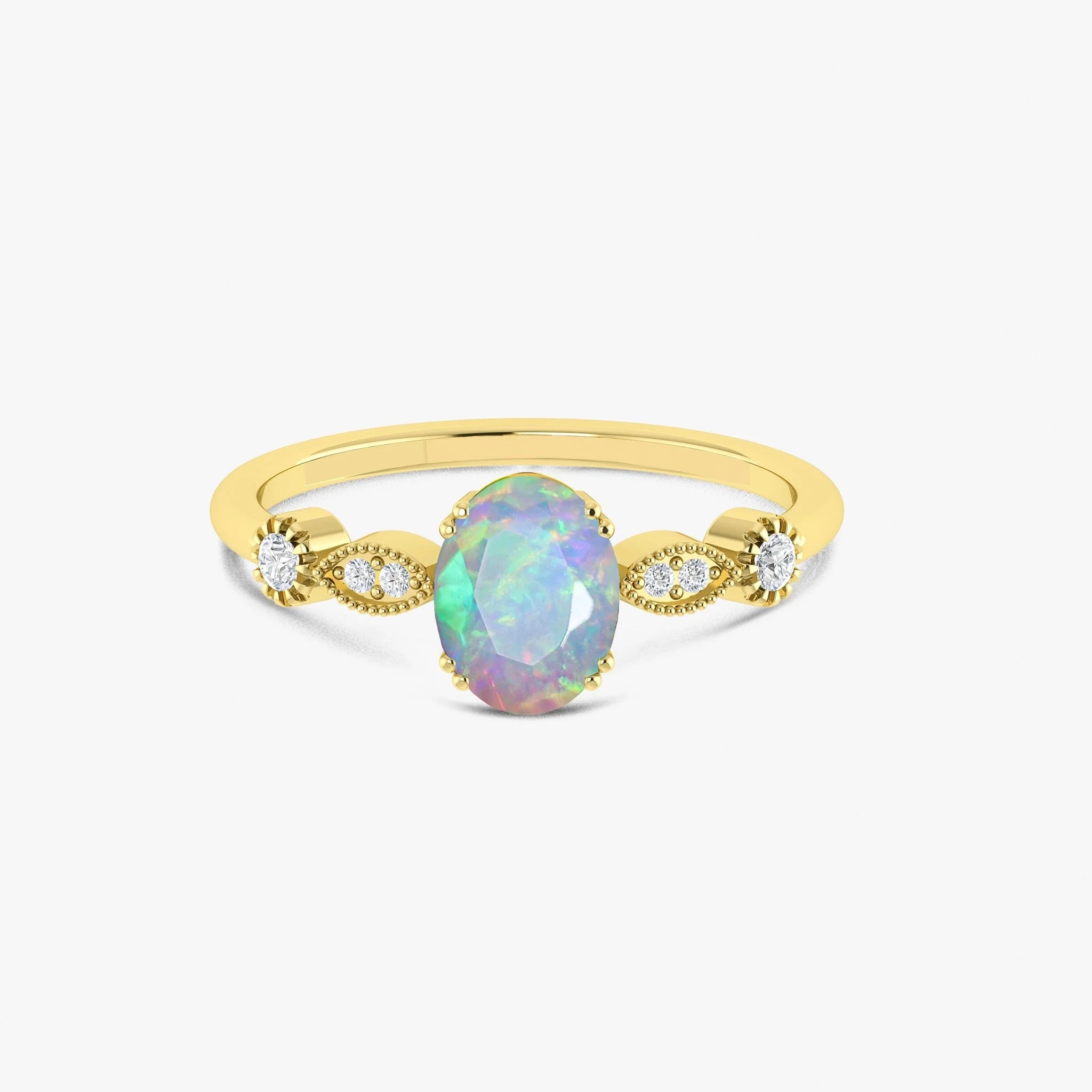 Black Multifire Oval Ethiopian Opal Ring for Women - Image 6