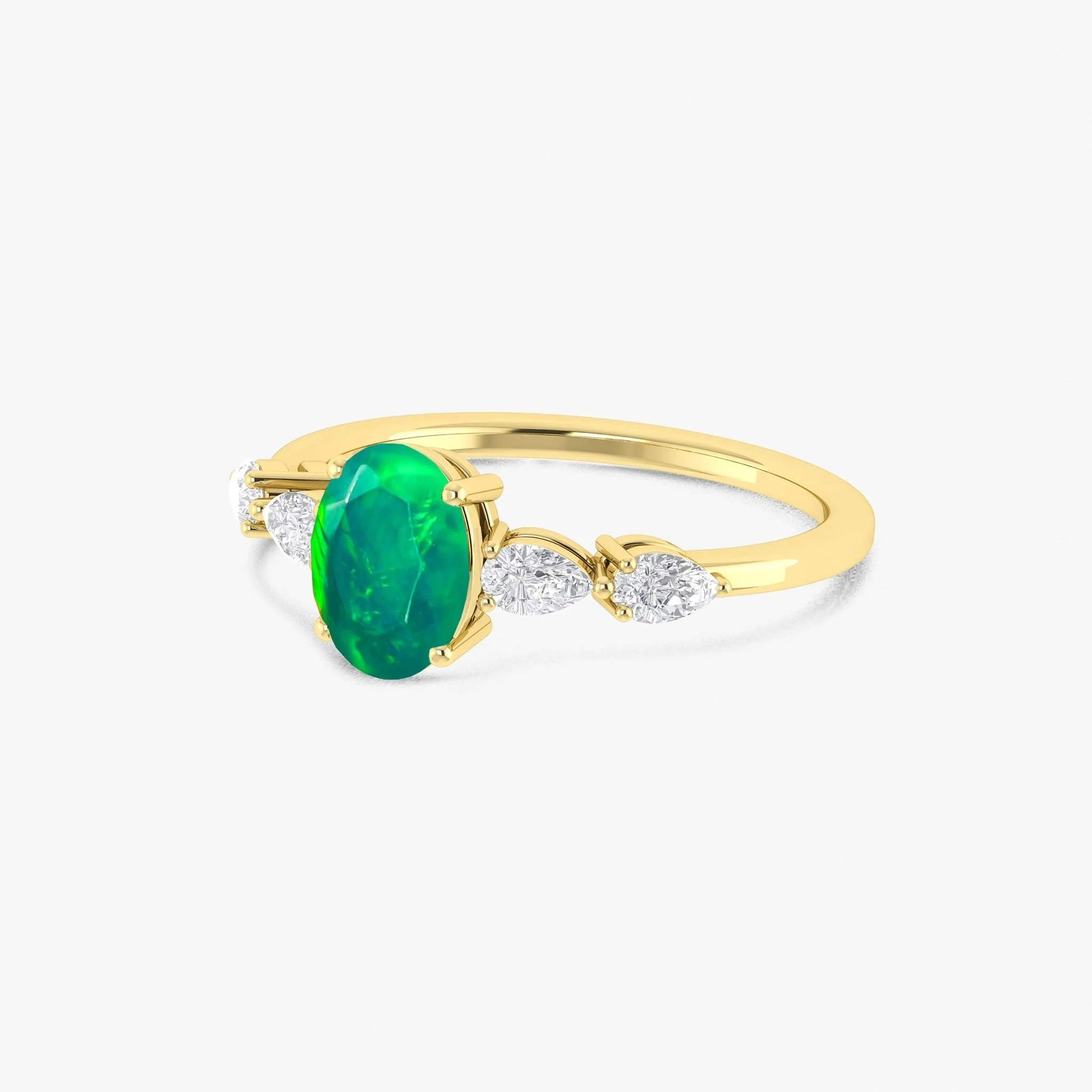 Blue Genuine Opal Silver Ring for Women - Image 10