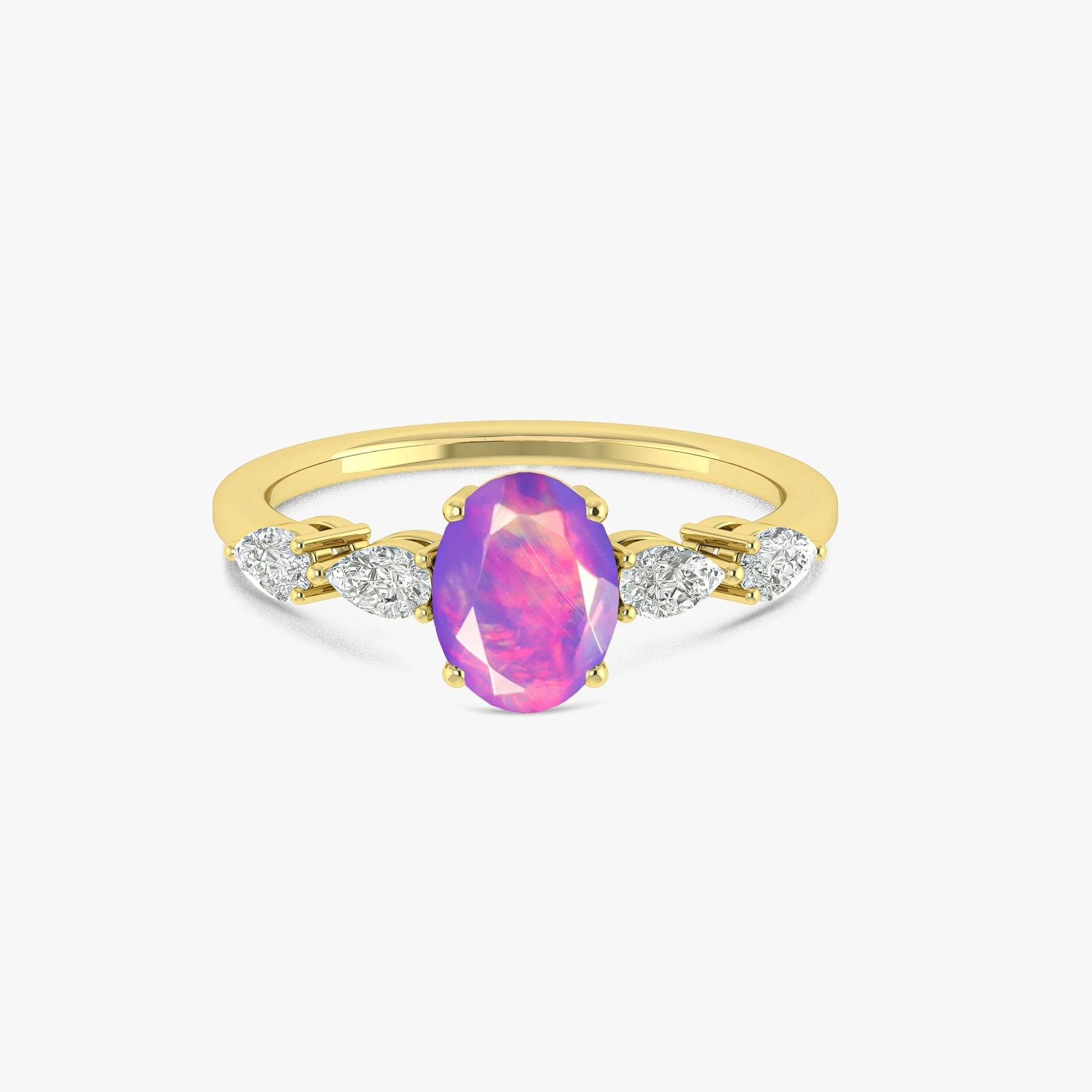 Blue Genuine Opal Silver Ring for Women - Image 7