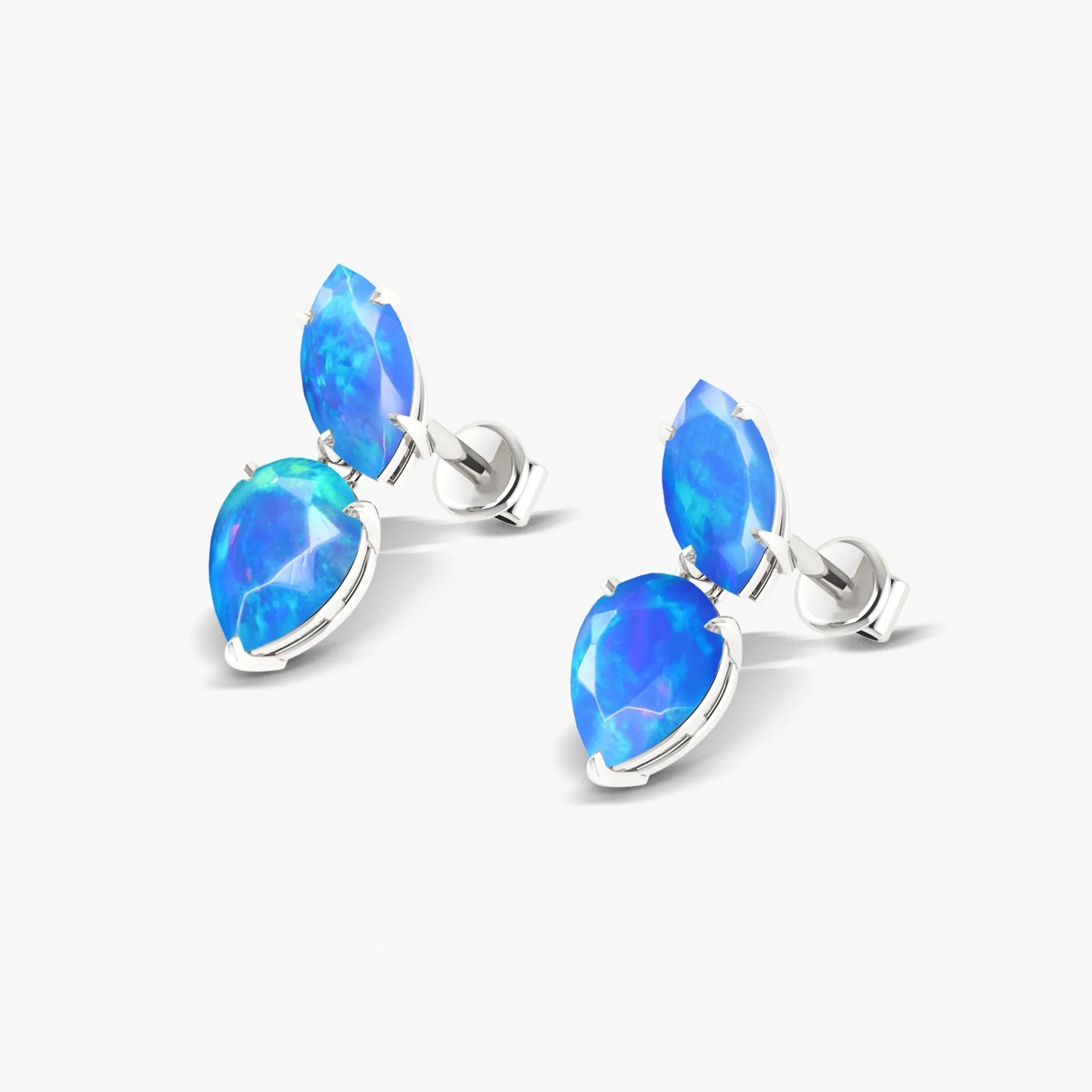 Blue Opal Stud Earring - Image 6