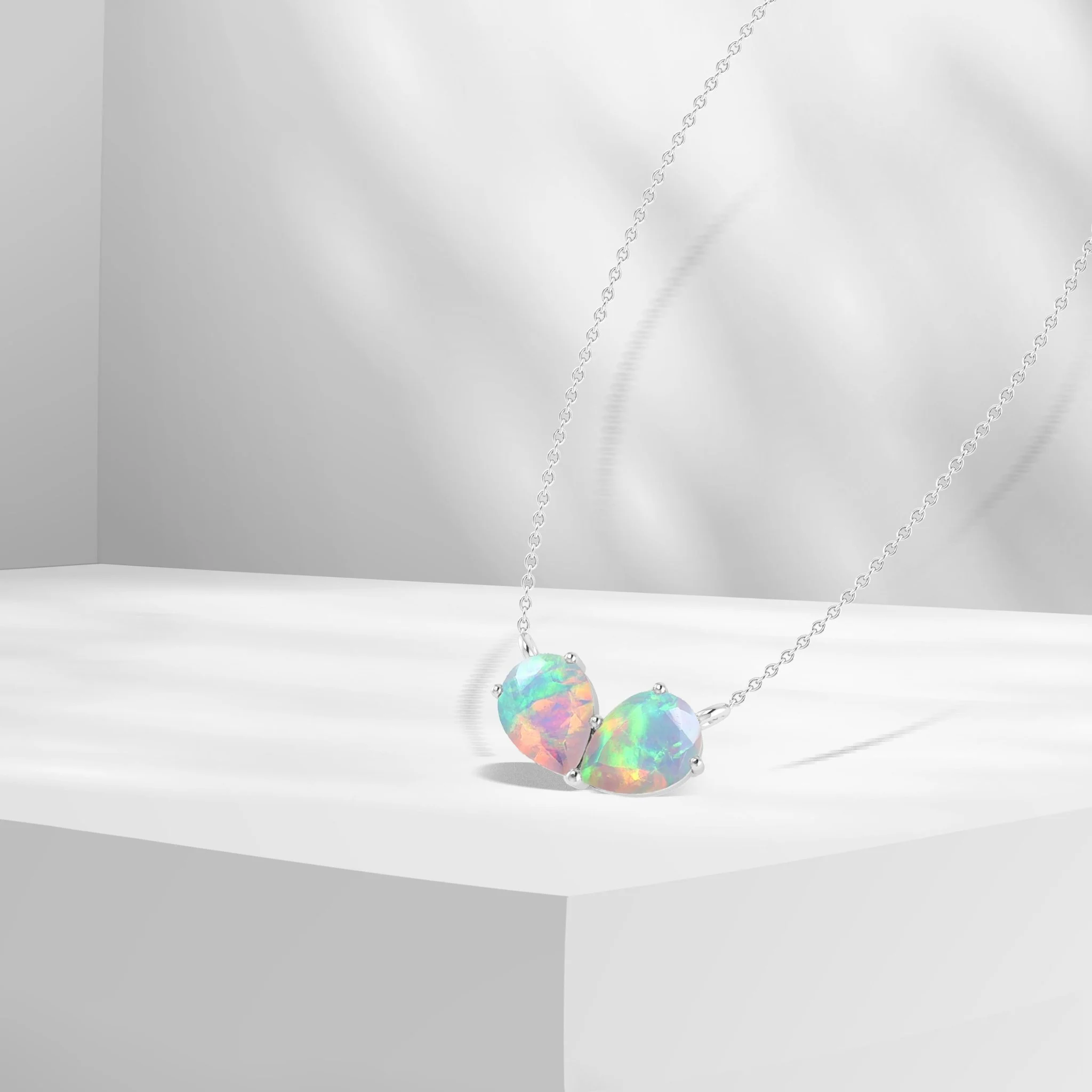 Blue Pear Opal Gemstone Pendant for Women - Image 4
