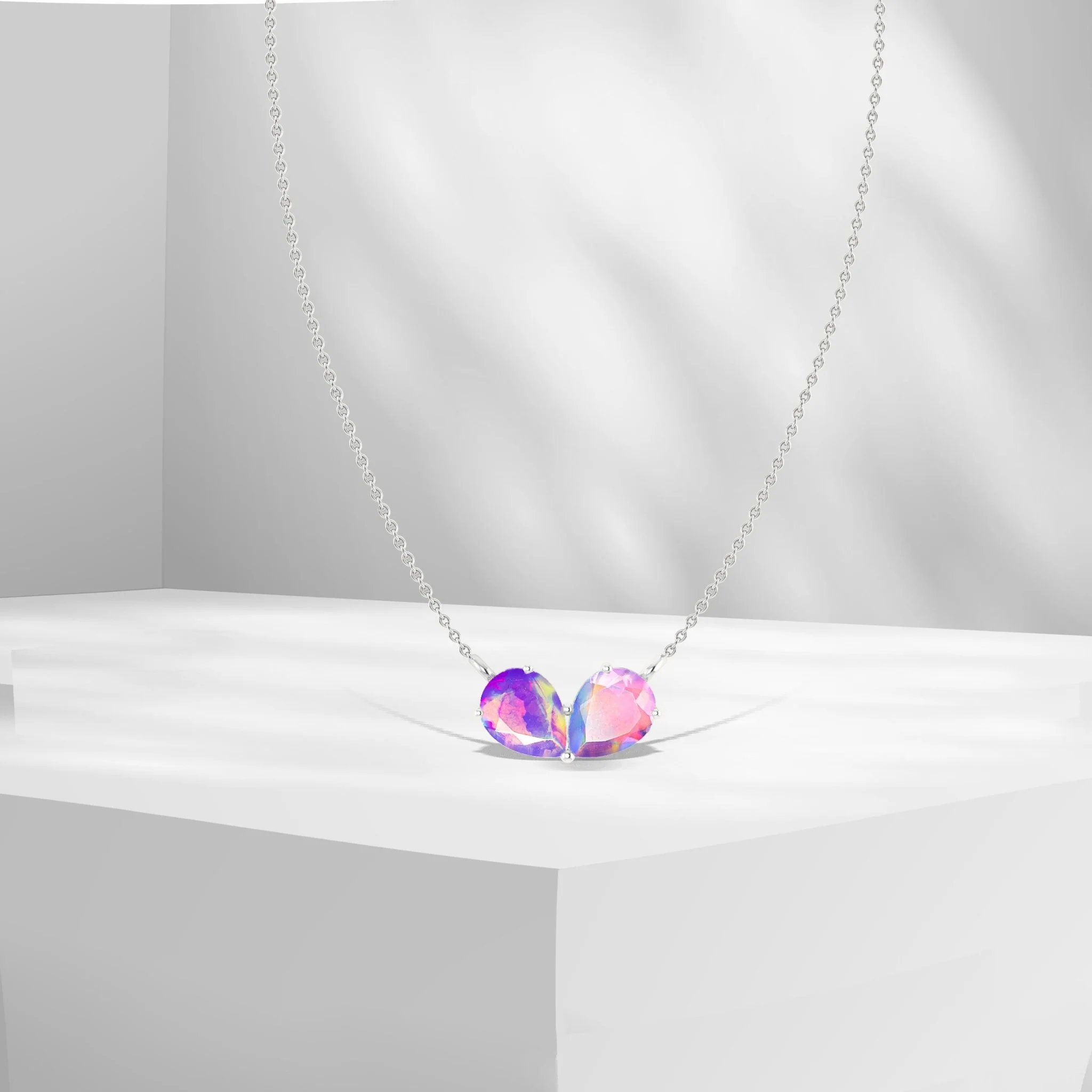 Blue Pear Opal Gemstone Pendant for Women - Image 8