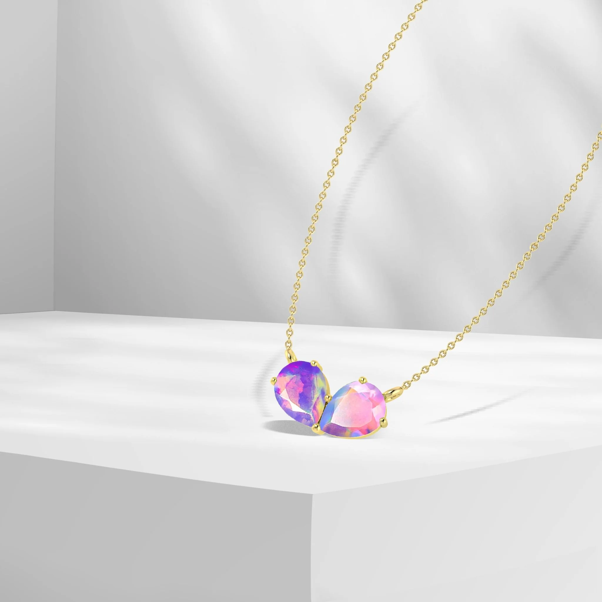 Blue Pear Opal Gemstone Pendant for Women - Image 9