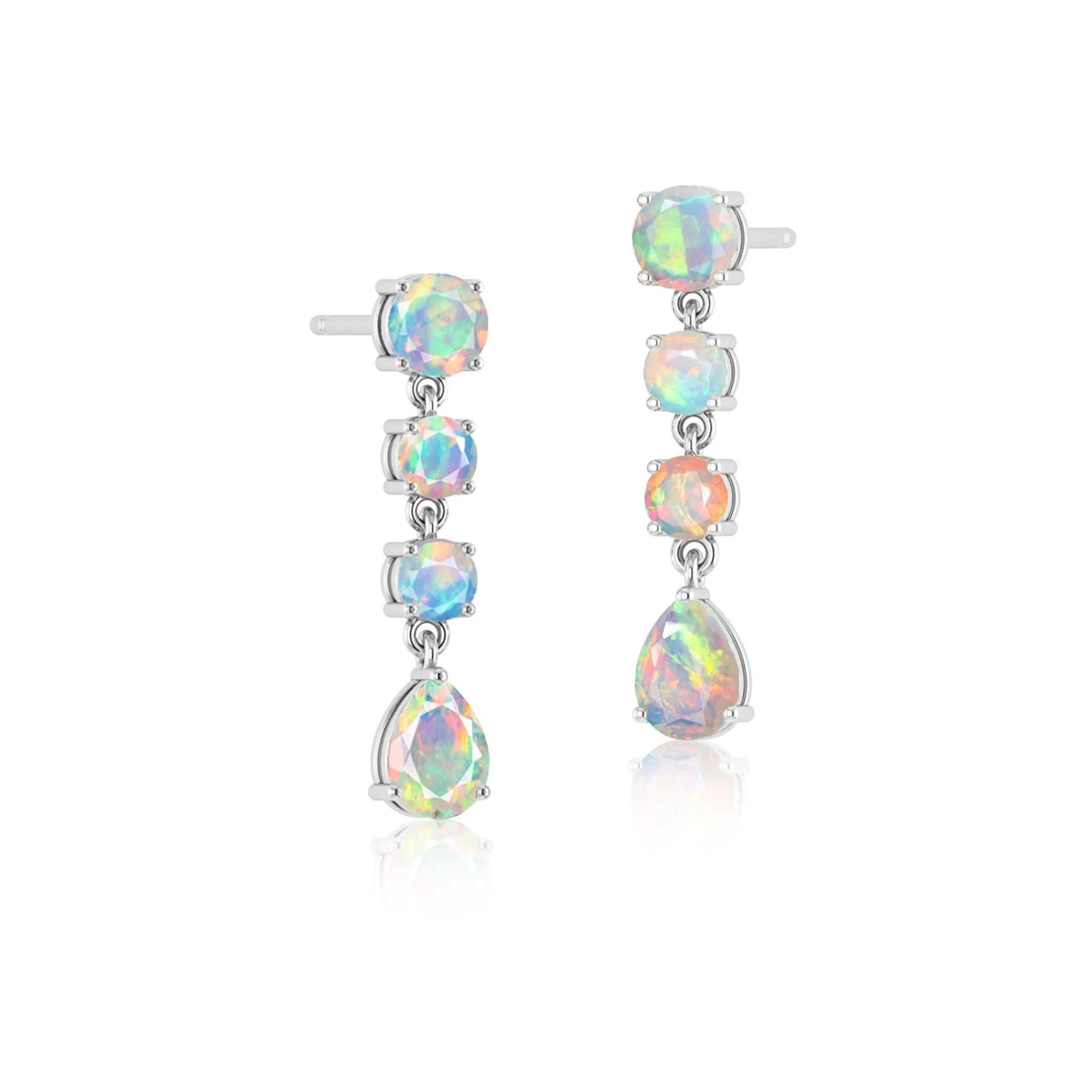 Black Fire Opal Stone Stud Earring - Image 5