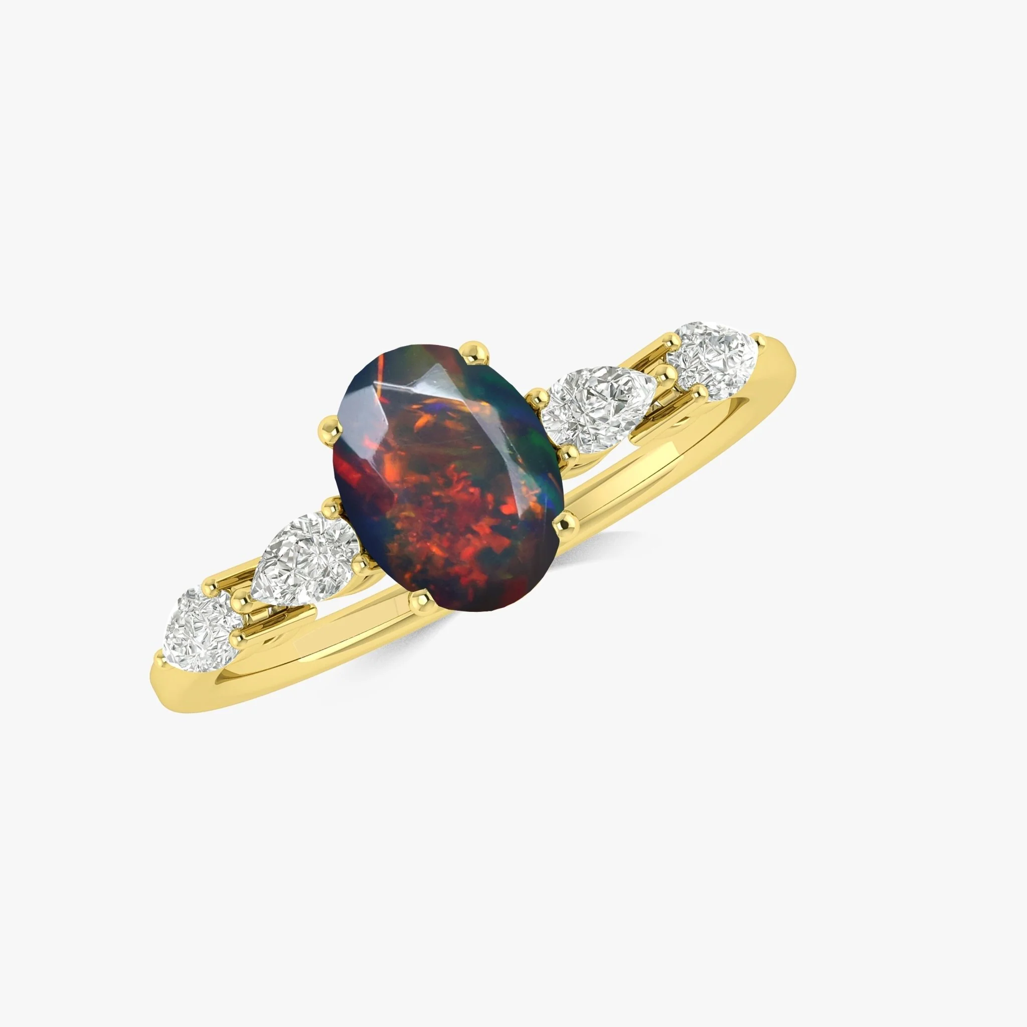 Lavender Genuine Opal Silver Ring for Women - Image 4