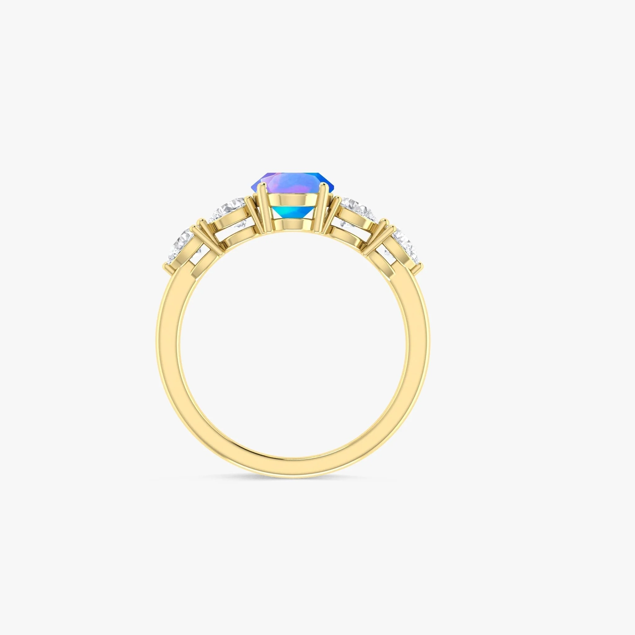 Lavender Genuine Opal Silver Ring for Women - Image 5