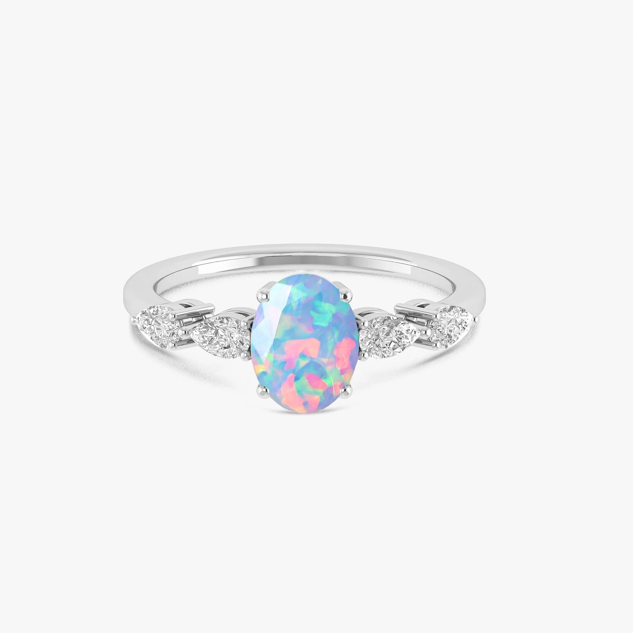 Lavender Genuine Opal Silver Ring for Women - Image 8