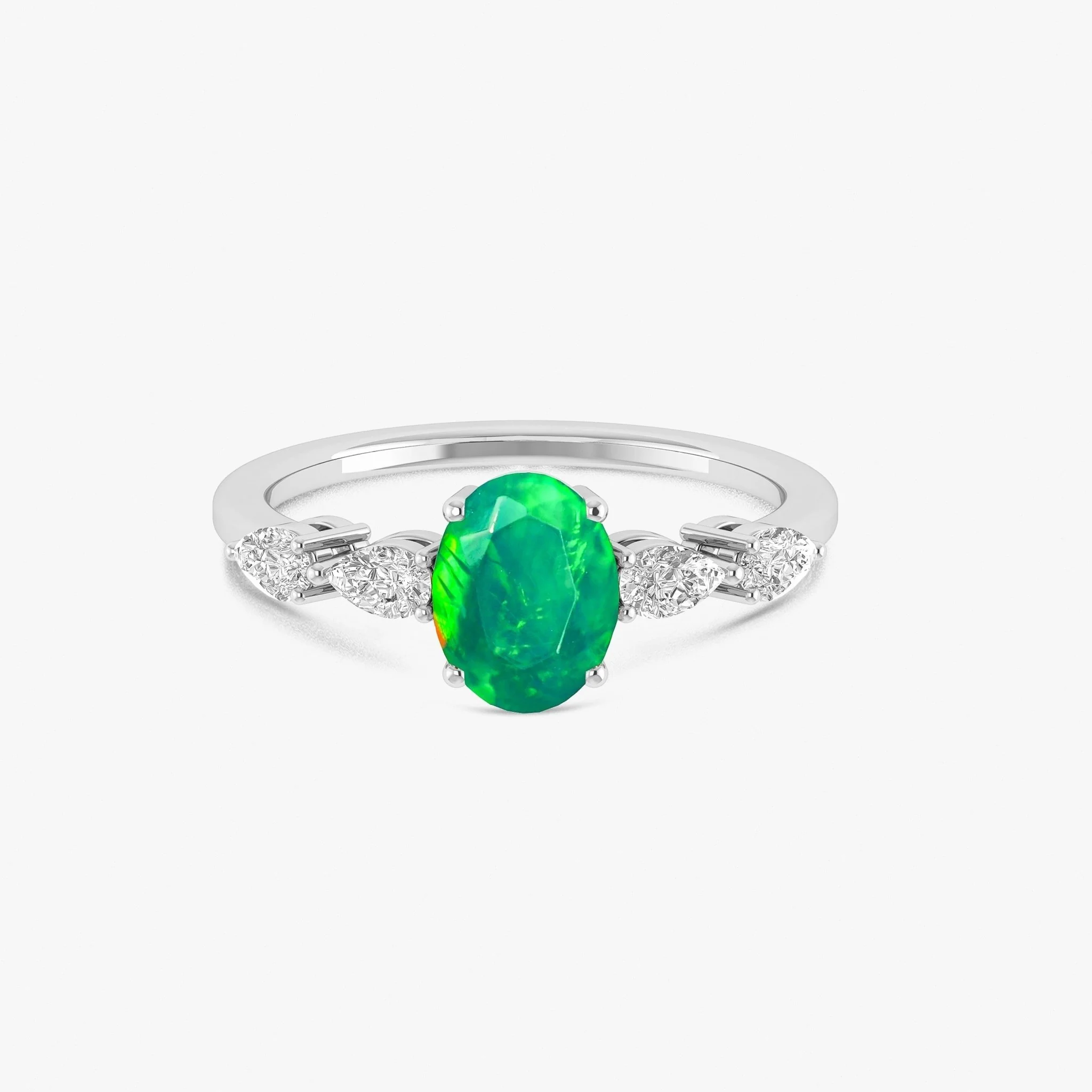 Lavender Genuine Opal Silver Ring for Women - Image 9