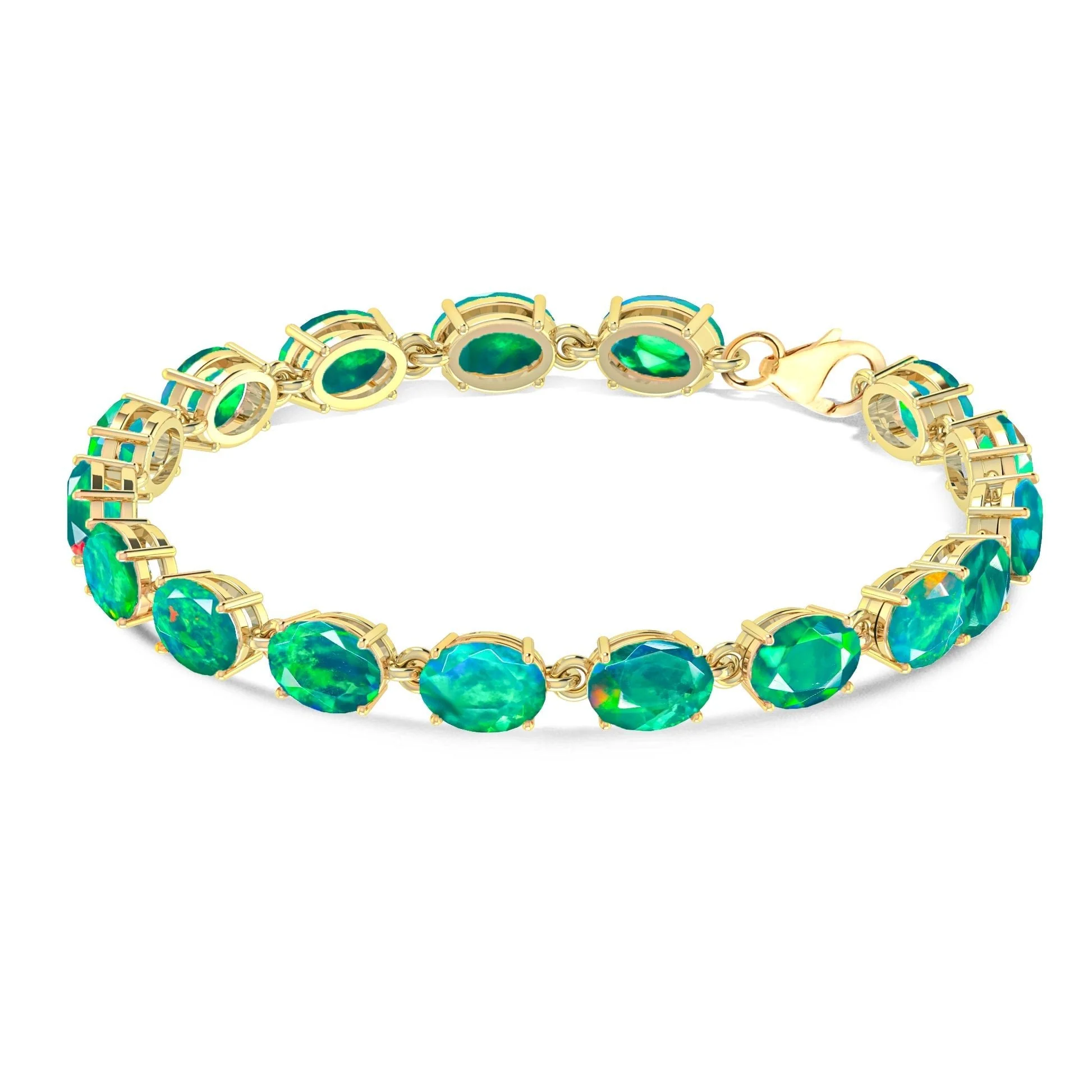 Lavender Natural Fire Opal Gemstone Tennis Bracelet - Image 10