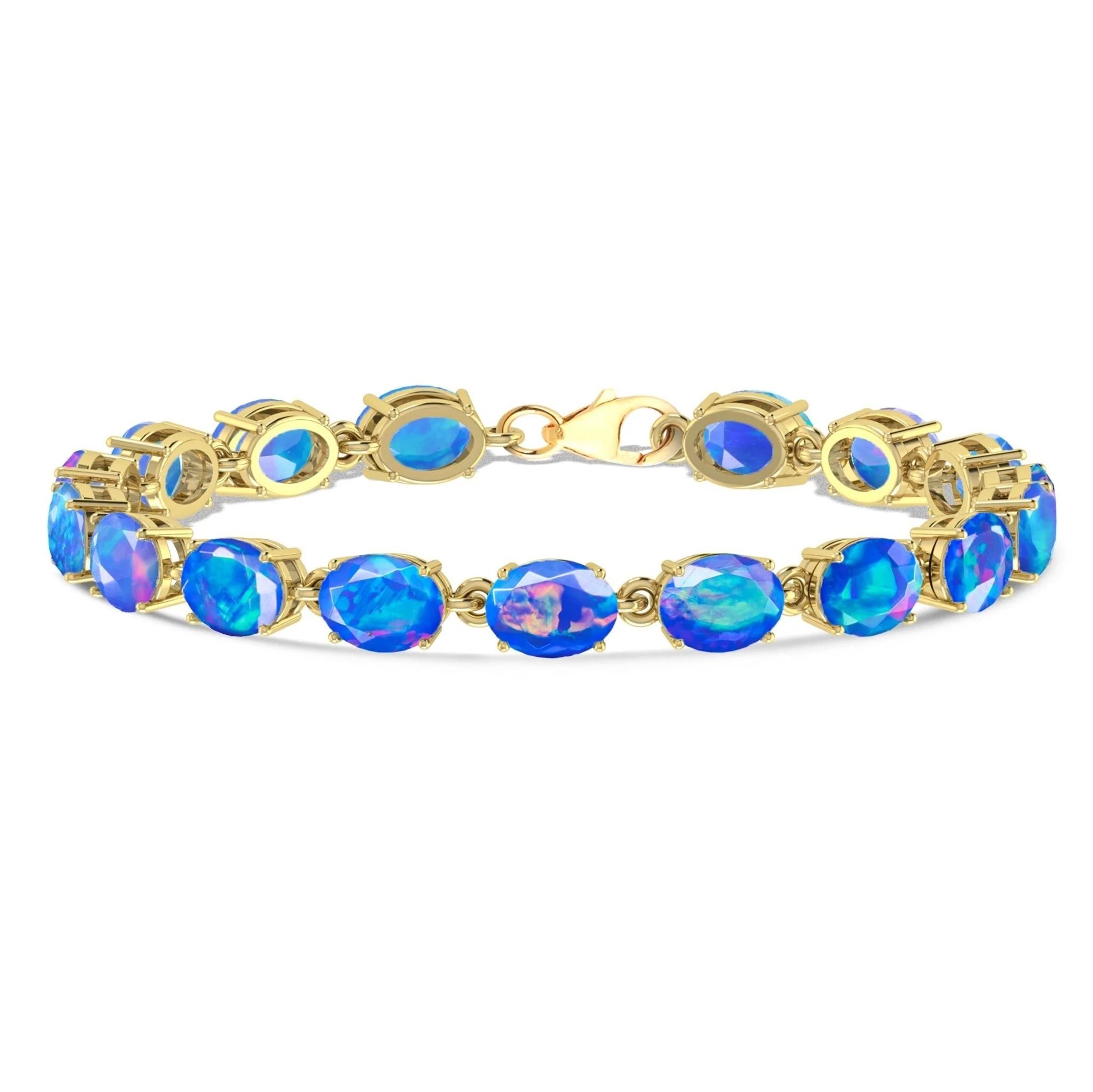 Lavender Natural Fire Opal Gemstone Tennis Bracelet - Image 11