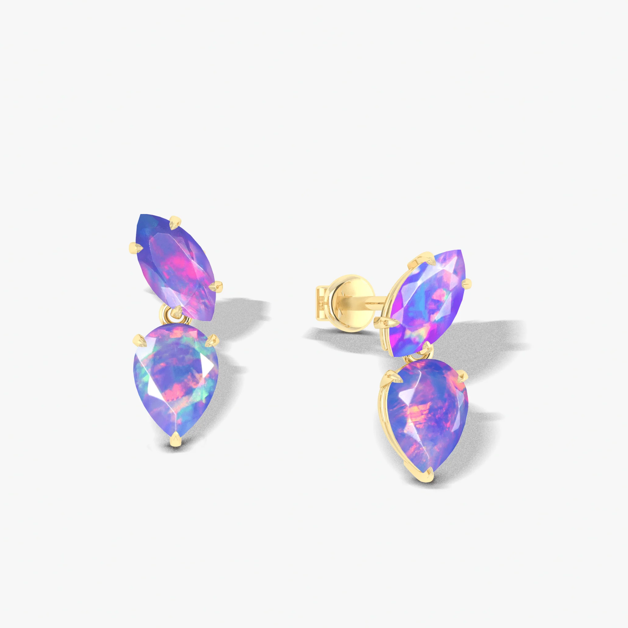 Lavender Opal Stud Earring - Image 3