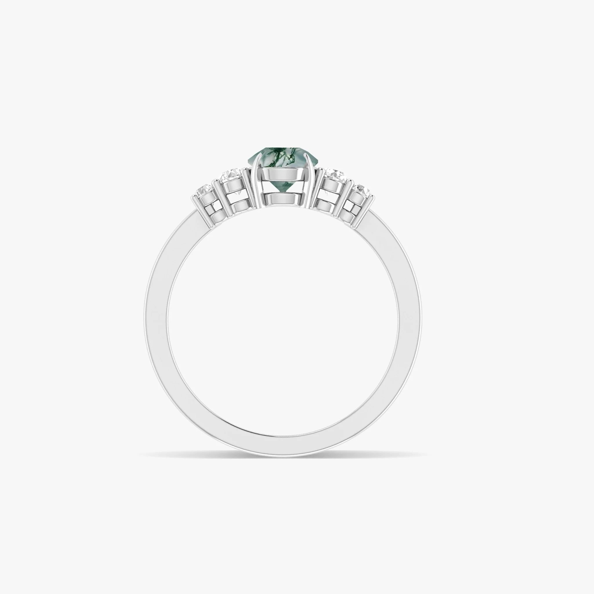 Moss Agate Faceted Pear Gemstone Ring - Image 5