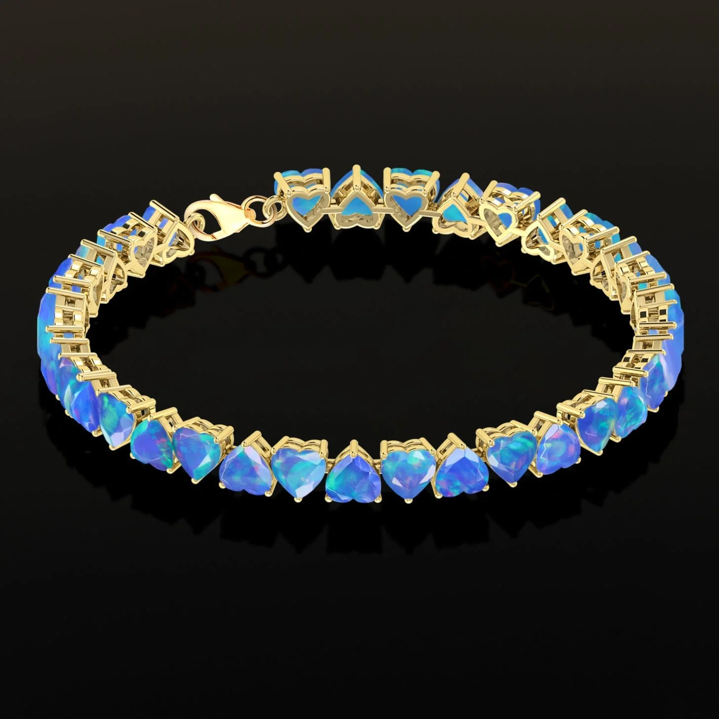 Natural Blue Fire Opal Bracelet - Image 4
