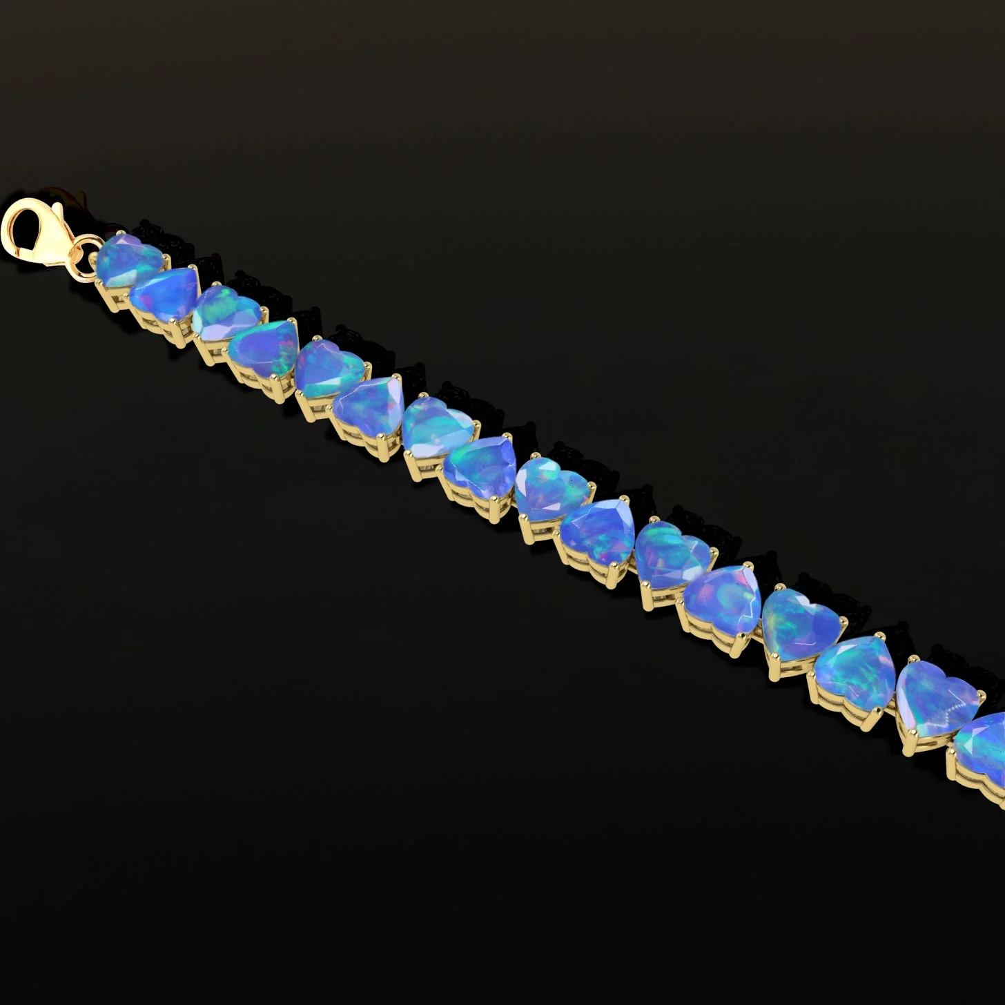 Natural Blue Fire Opal Bracelet - Image 5