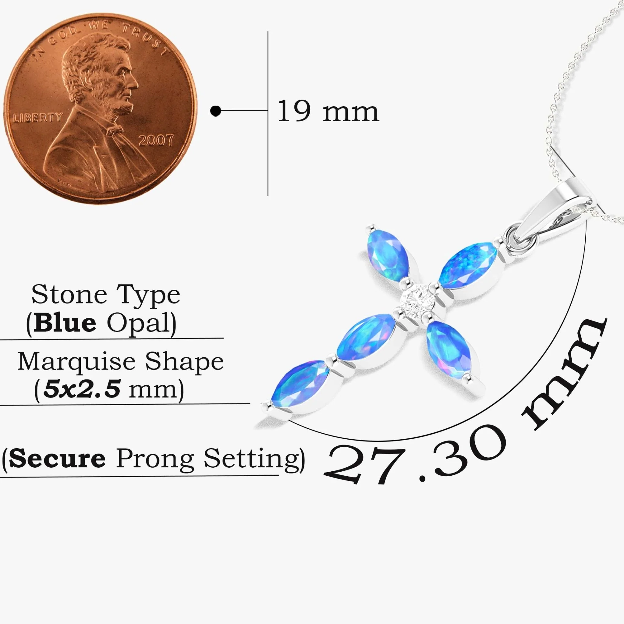 Natural Multi Fire Opal Marquise Shape Gemstone Pendant Necklace - Image 20