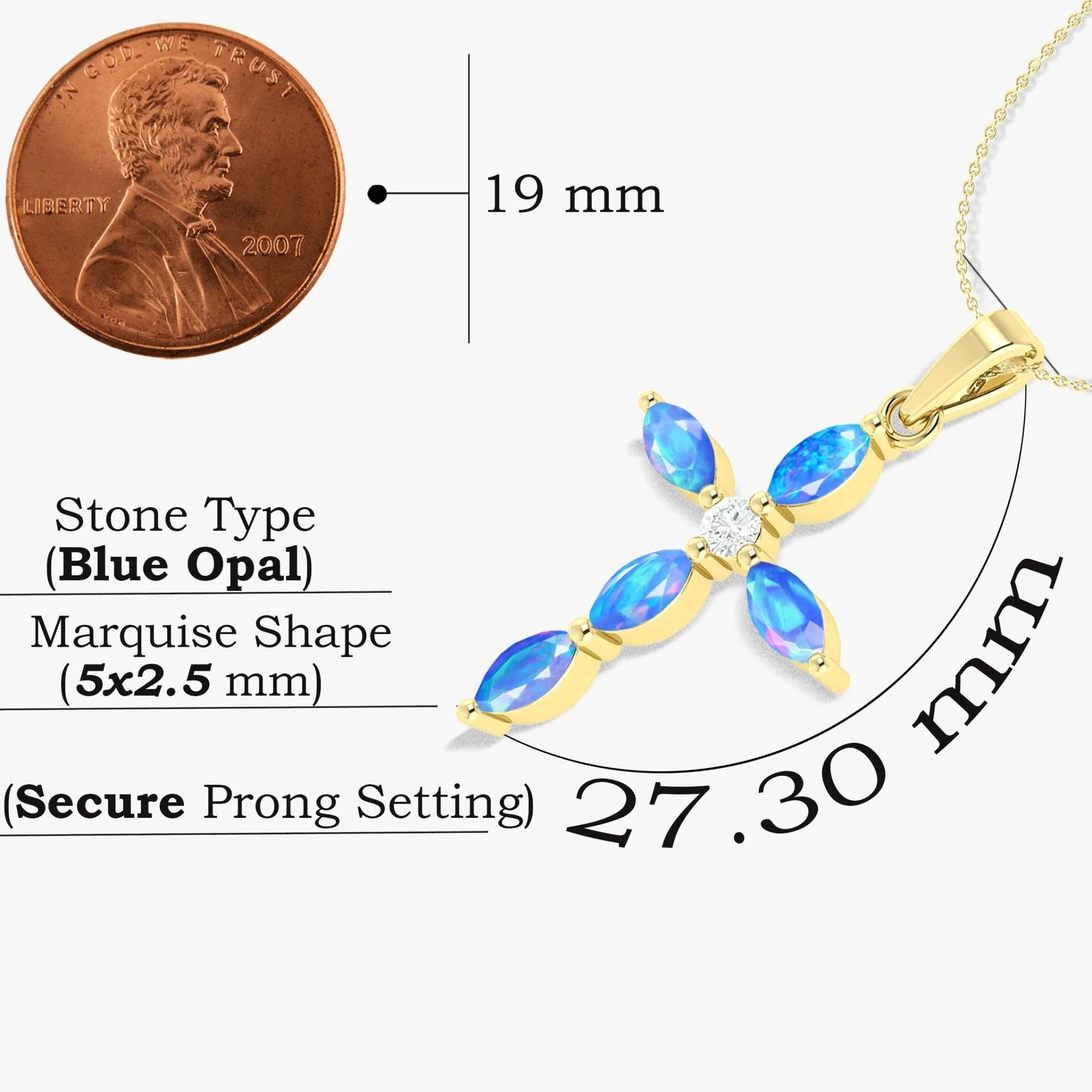 Natural Multi Fire Opal Marquise Shape Gemstone Pendant Necklace - Image 21
