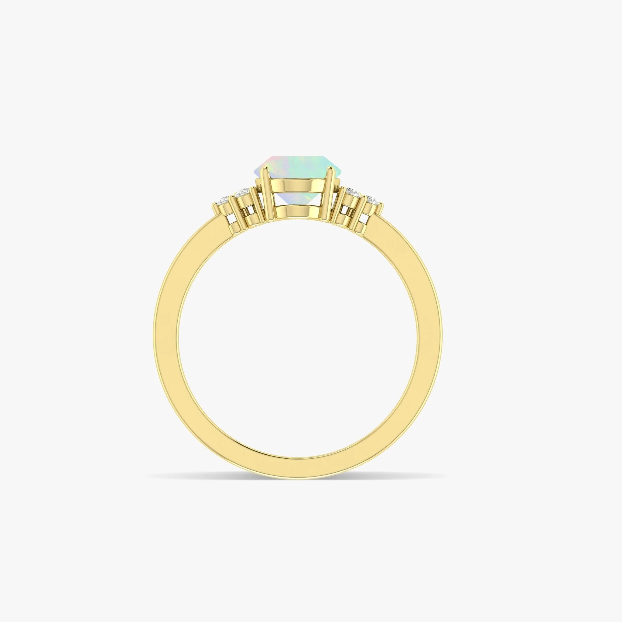 Natural Opal Gemstone Dainty Ring - Image 3