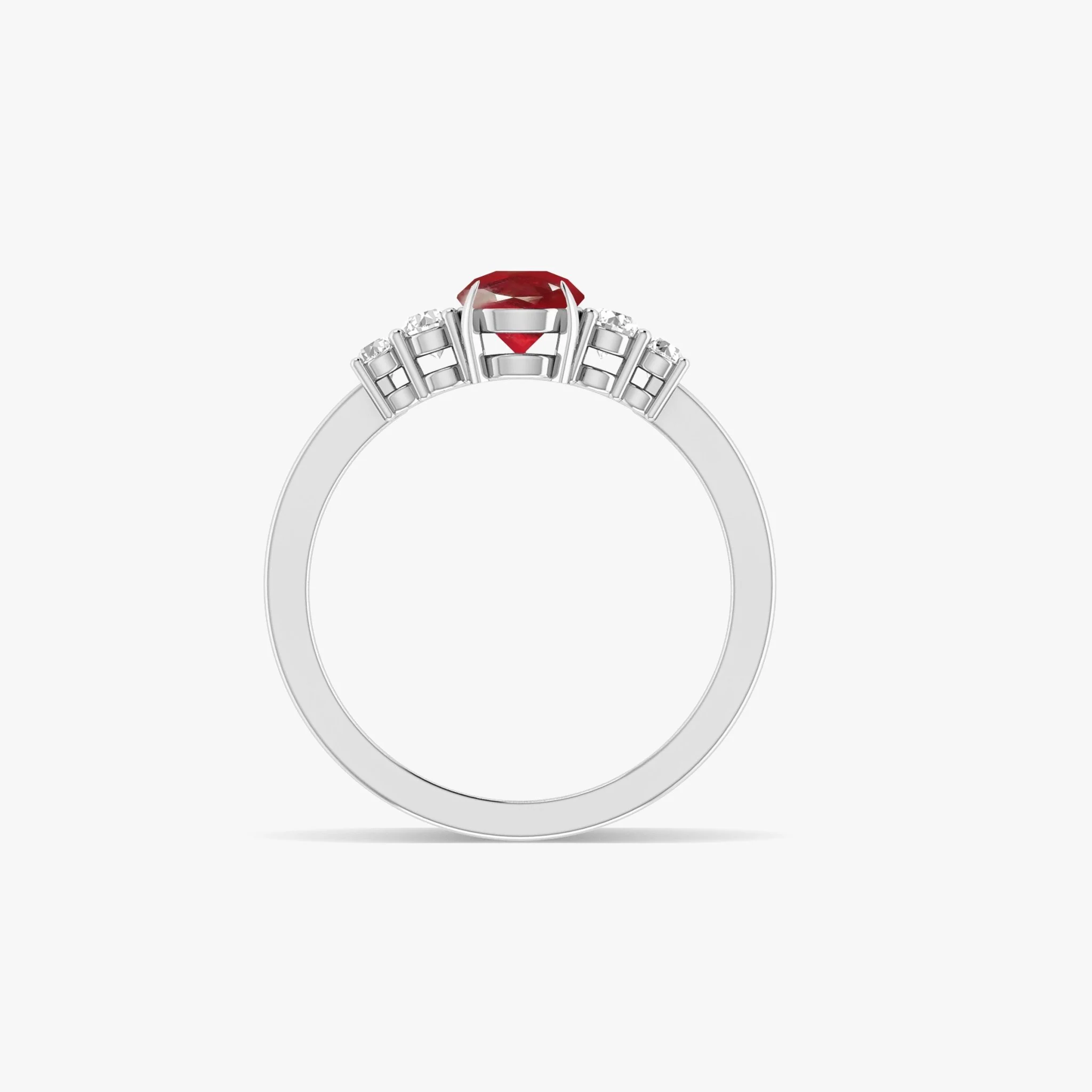 Natural Red Ruby Faceted Pear Ring - Image 5