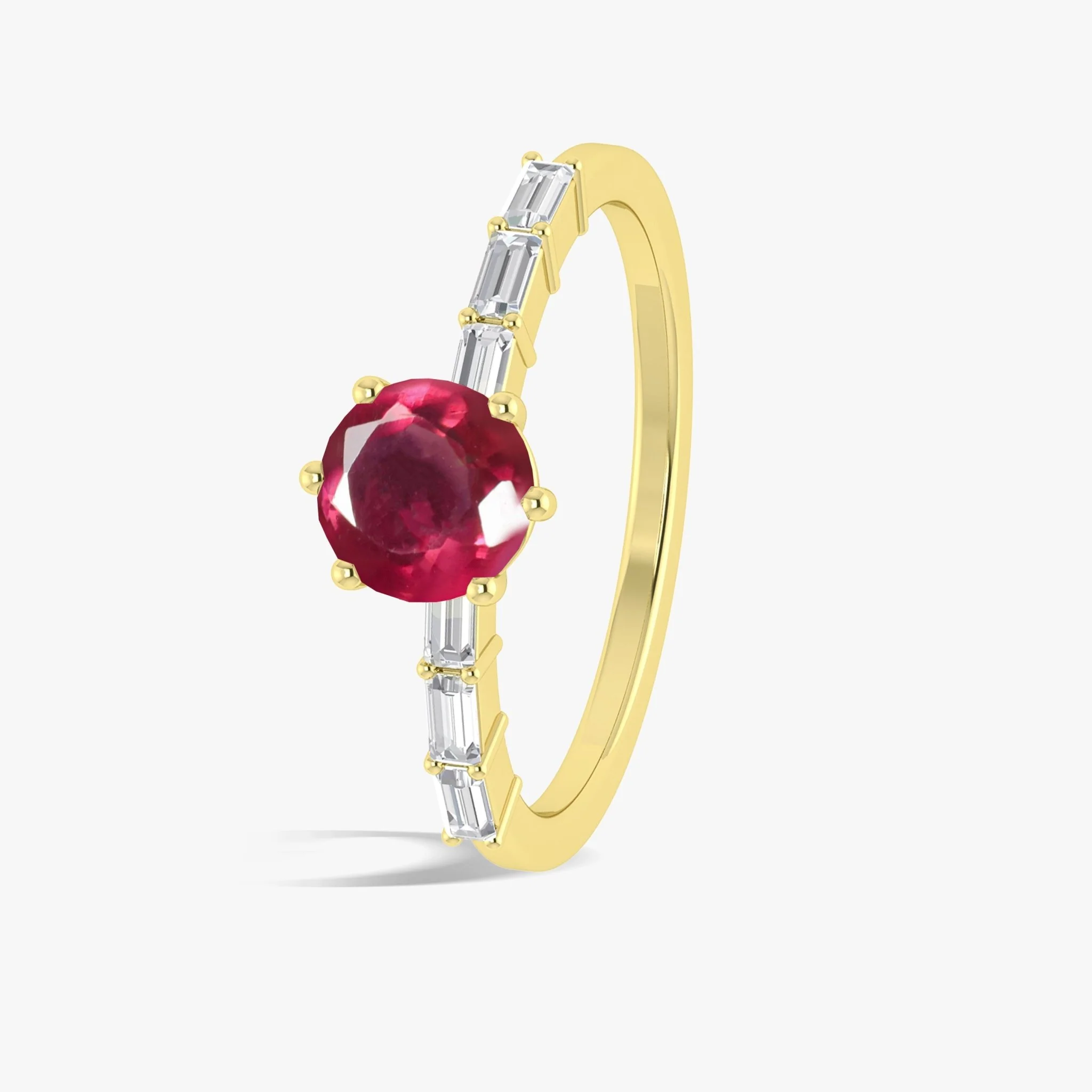Unique Red Ruby Seven Stone Design Ring - Image 4