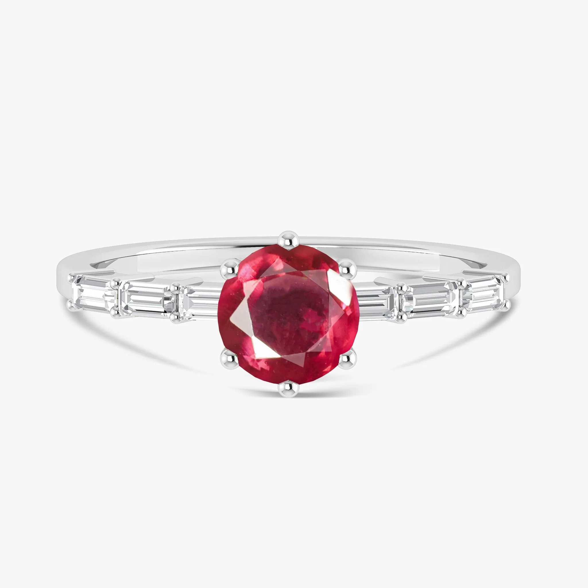 Unique Red Ruby Seven Stone Design Ring - Image 5