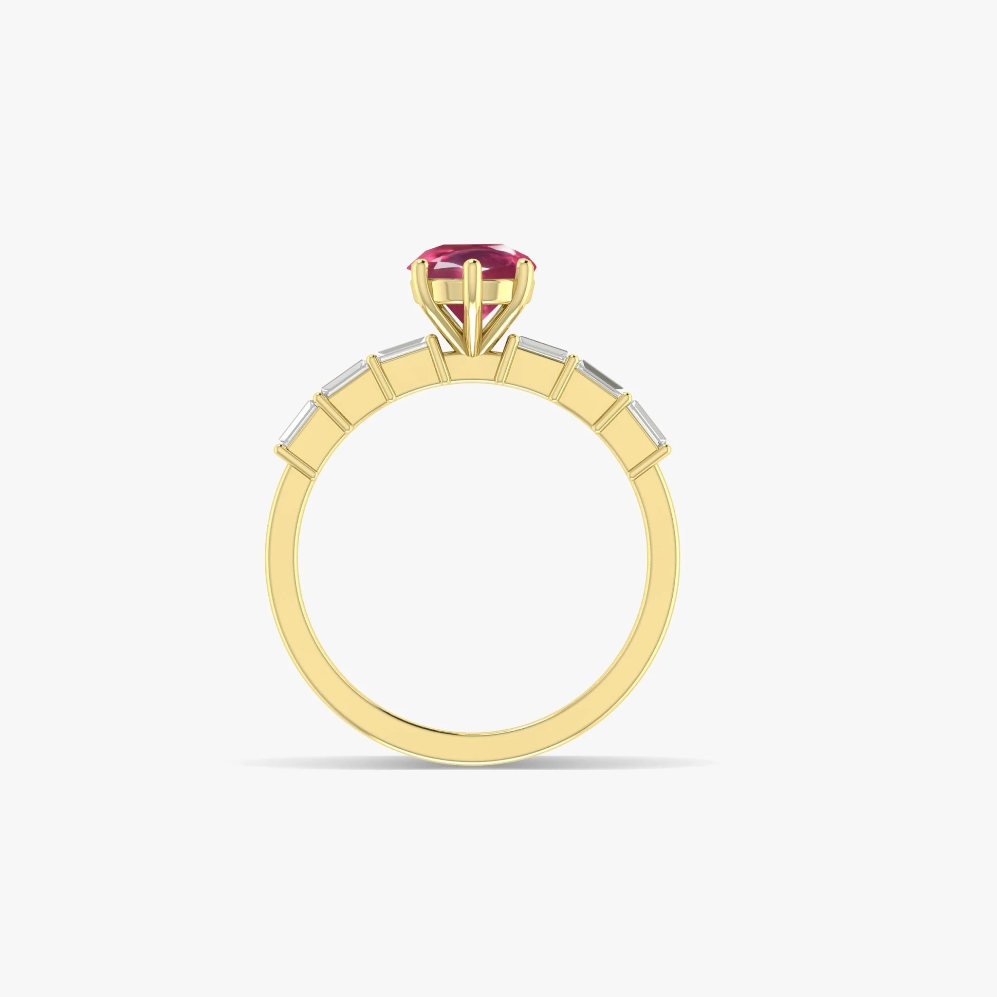 Unique Red Ruby Seven Stone Design Ring - Image 6