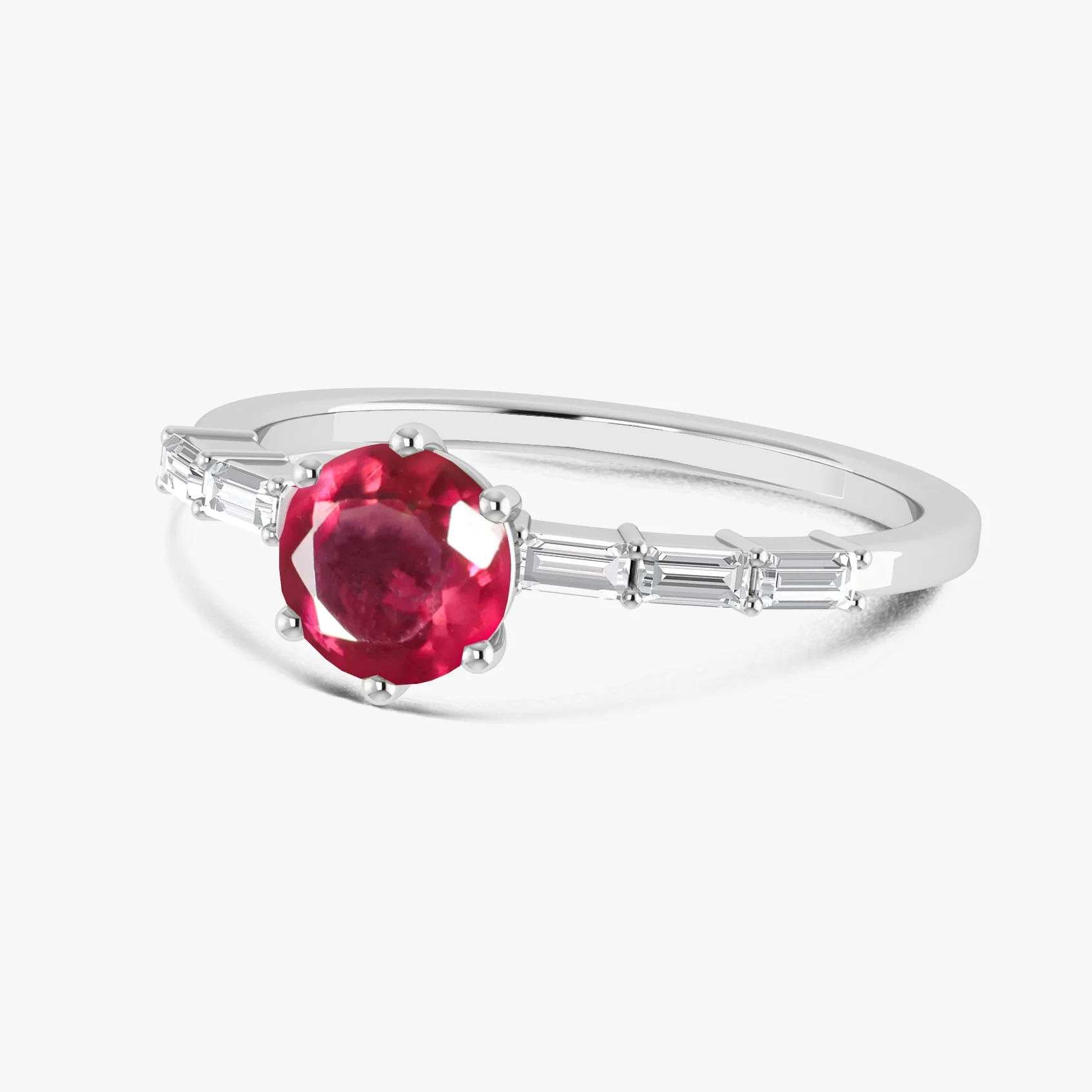 Unique Red Ruby Seven Stone Design Ring - Image 7