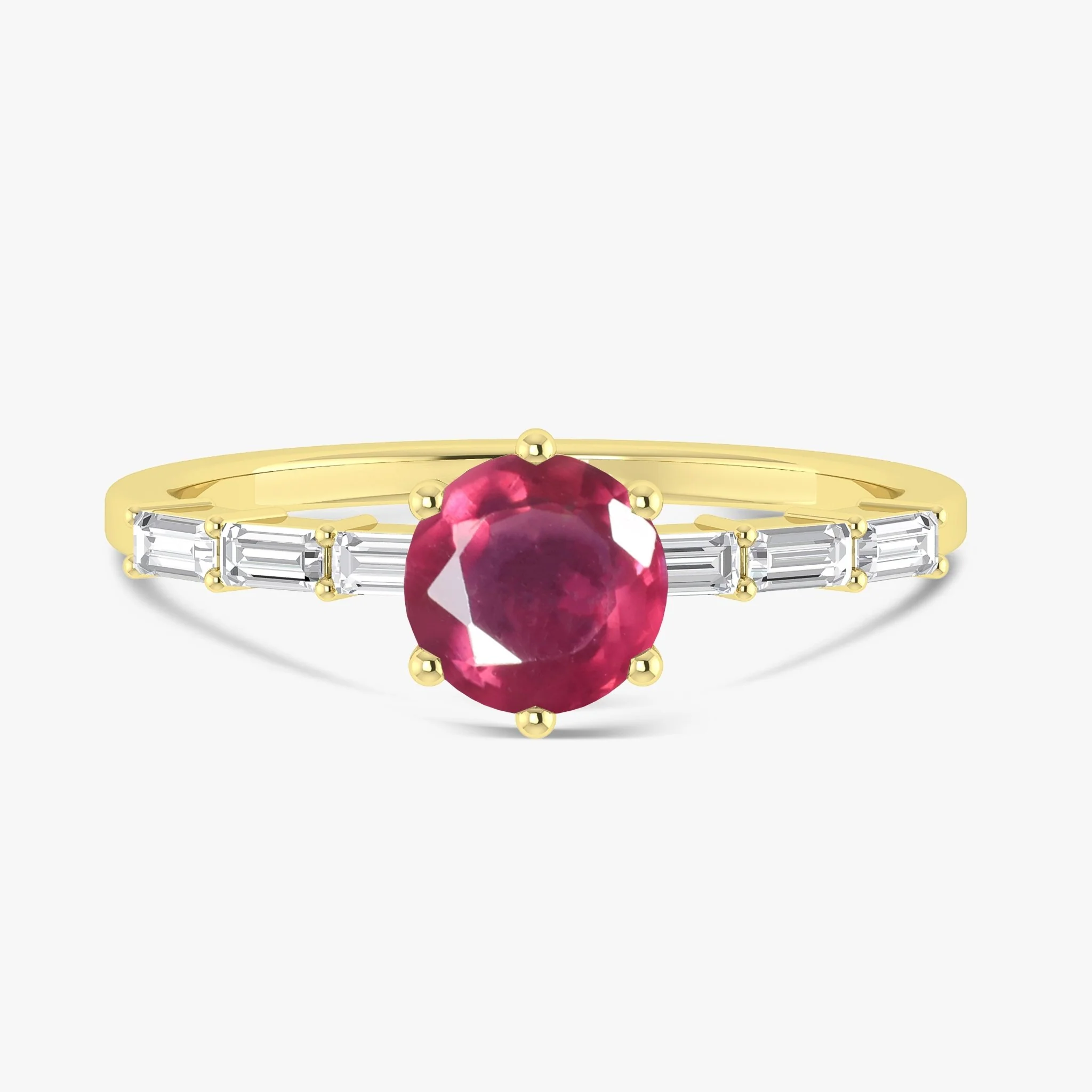 Unique Red Ruby Seven Stone Design Ring - Image 8