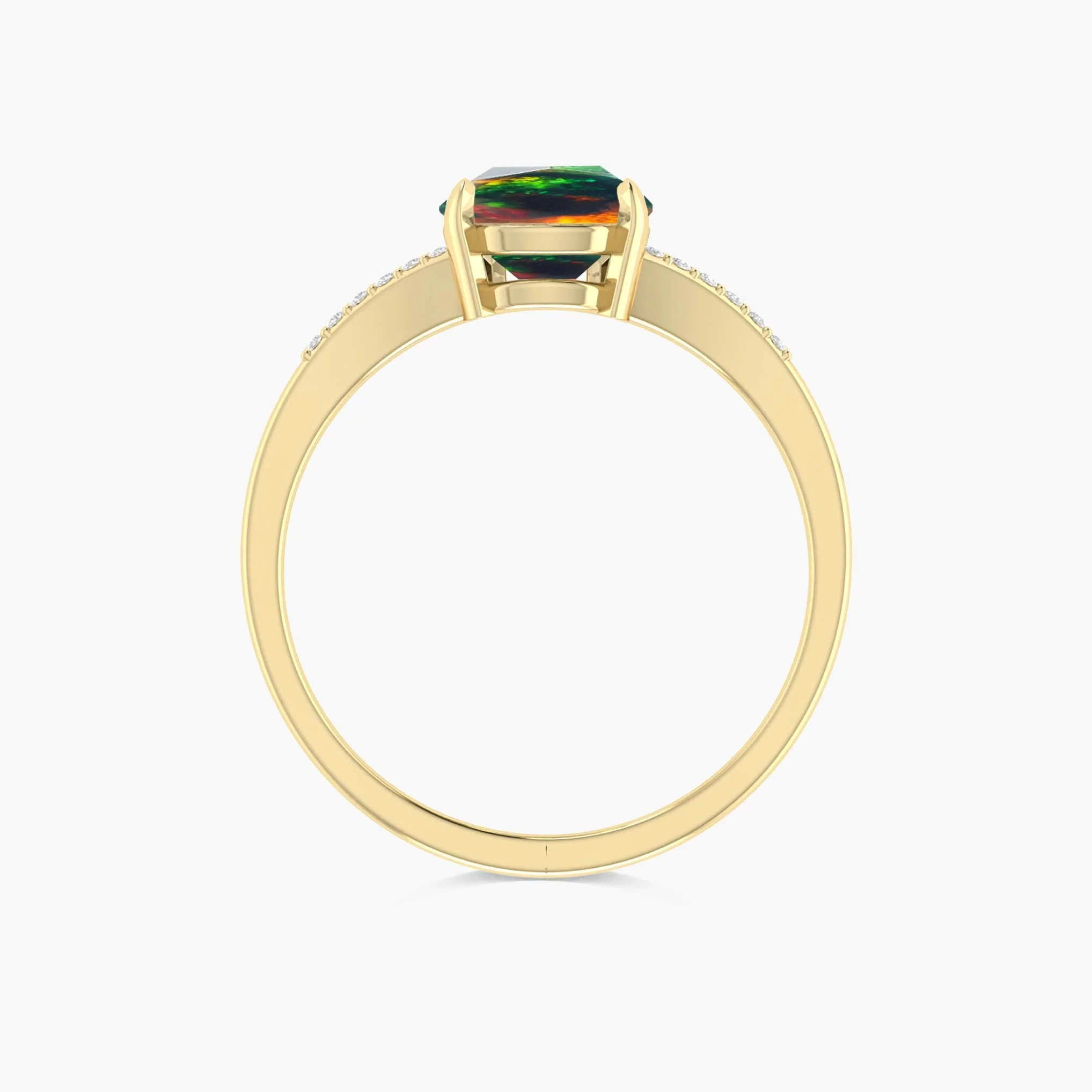 Natural Black fire Pear opal Wedding and Engagement ring - Image 3