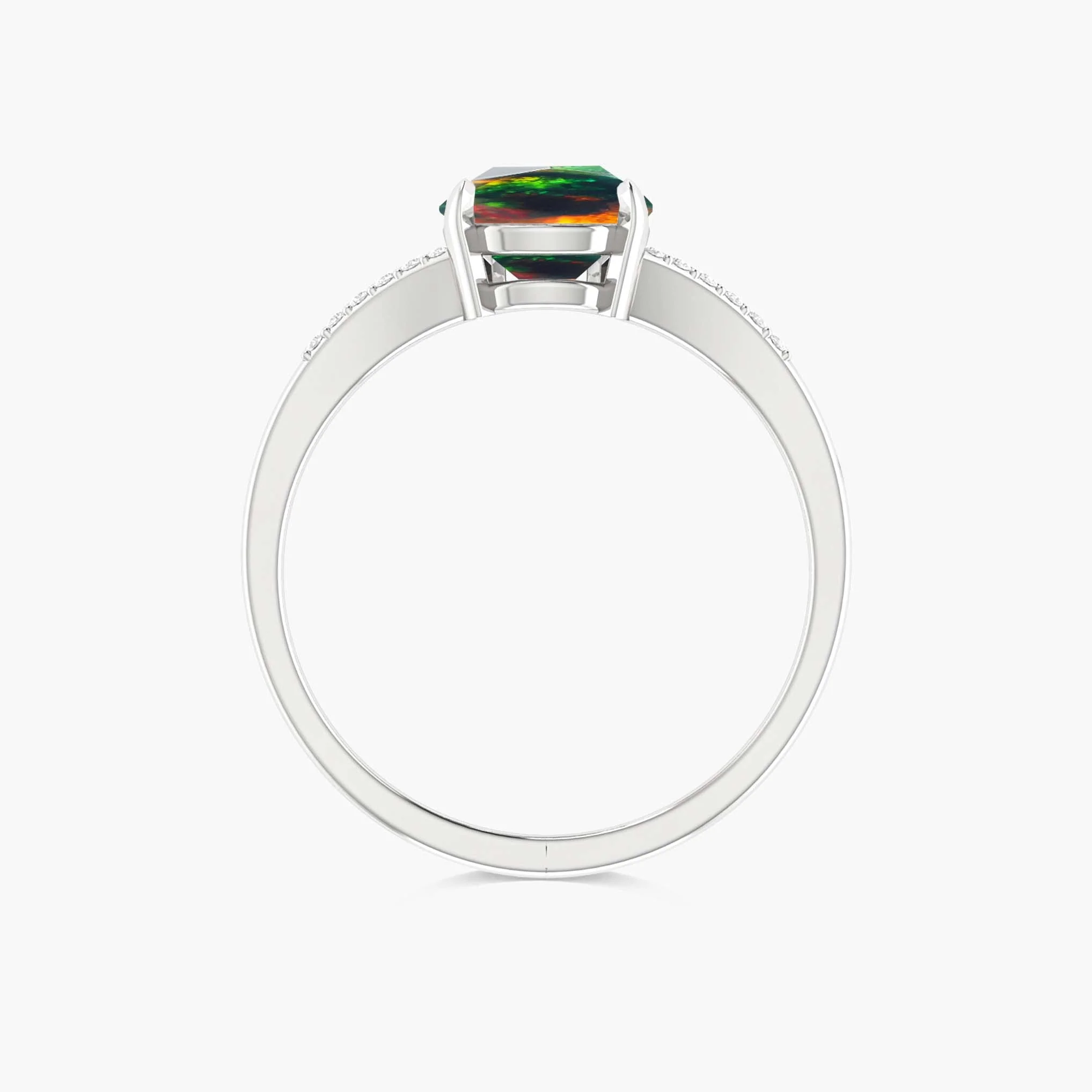 Natural Black fire Pear opal Wedding and Engagement ring - Image 7